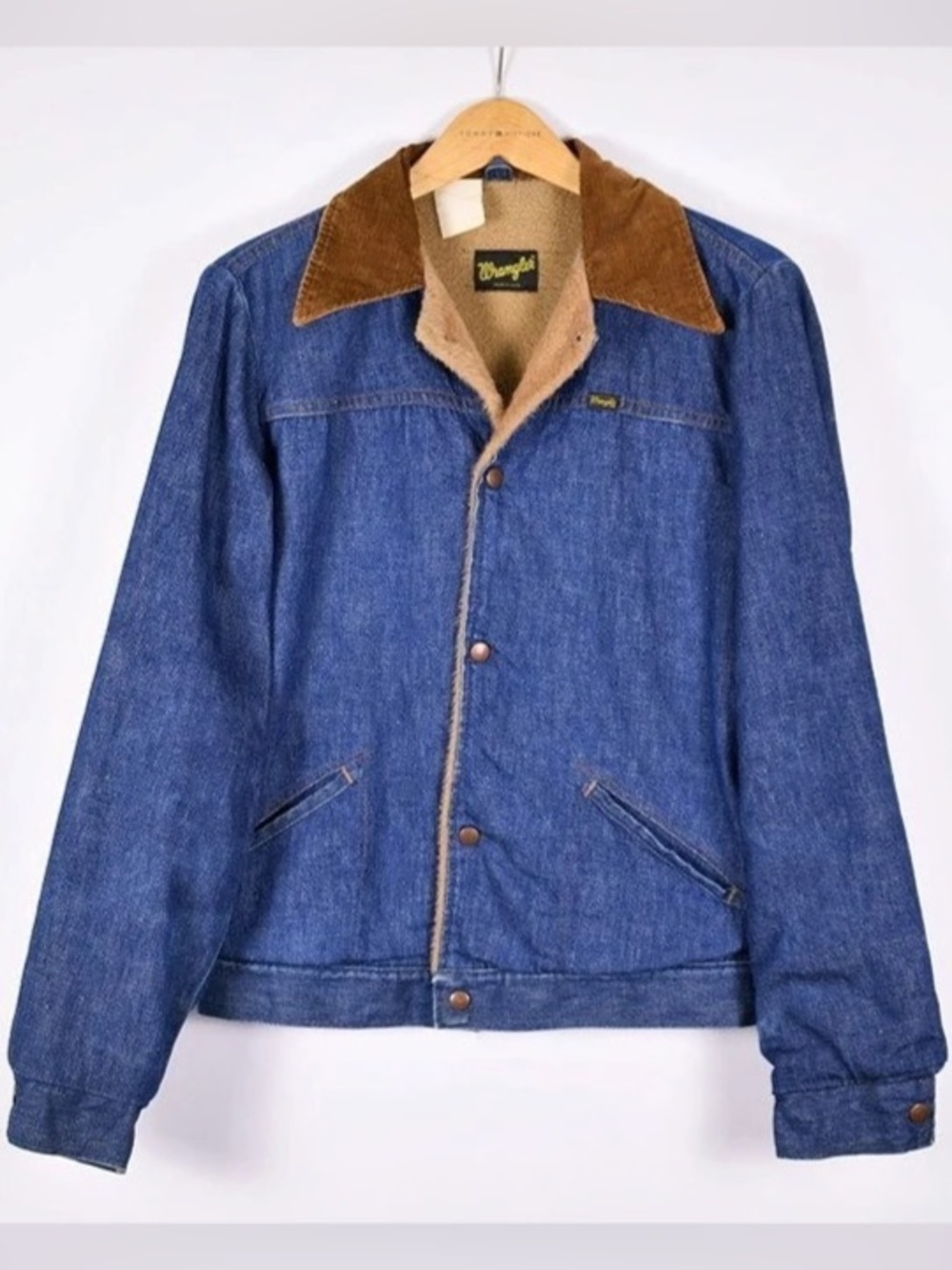 Vintage Wrangler 257MJL Sherpa Lined Denim Jacket Made in USA 38L